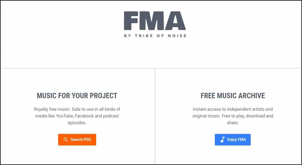 Free Music Archive Homepage