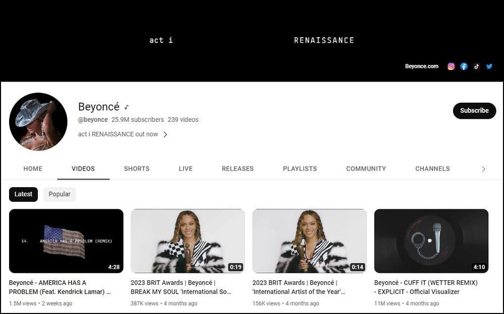 Beyoncé Most Famous Singers
