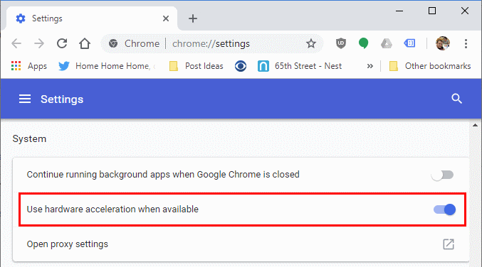 Deactivating Hardware Acceleration on Google Chrome Browser