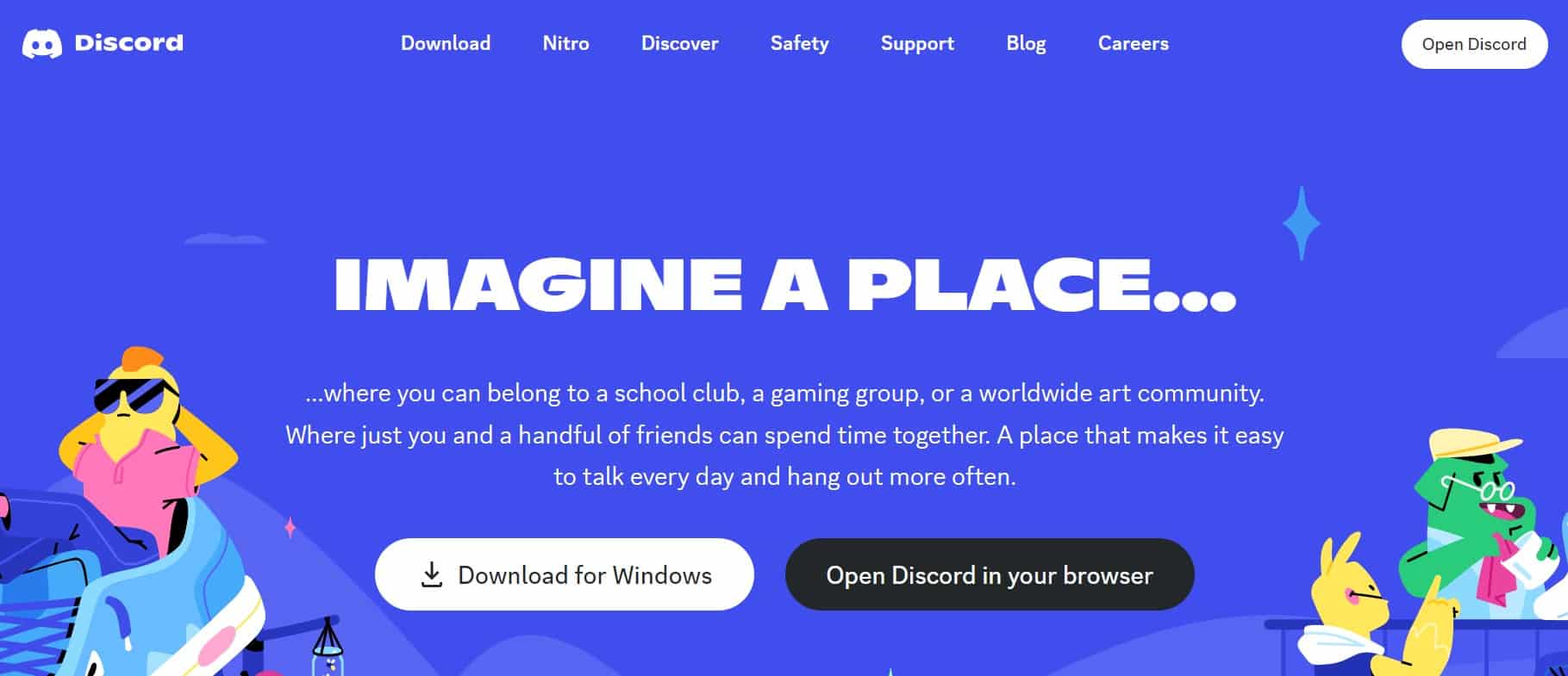 Discord's webpage