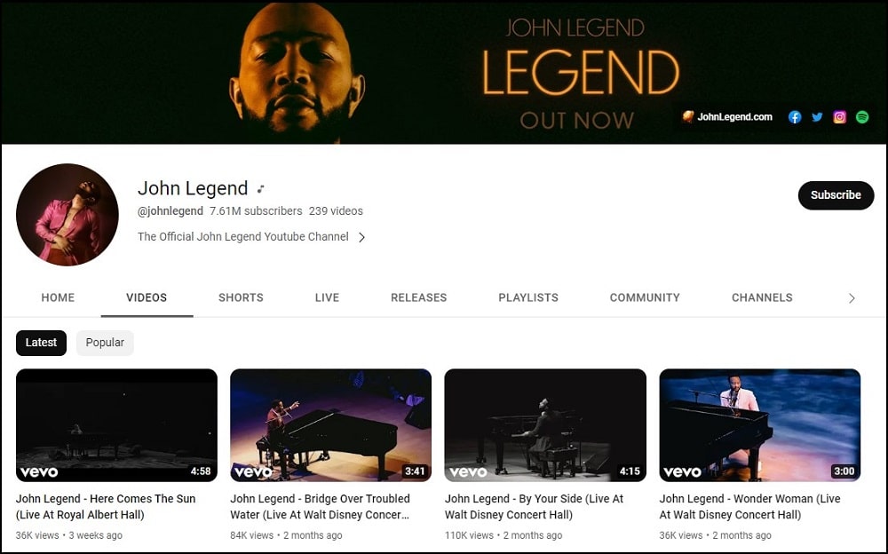 John Legend Most Famous Singers