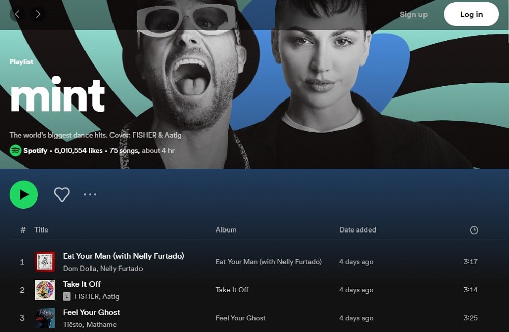 Mint for Spotify Playlists