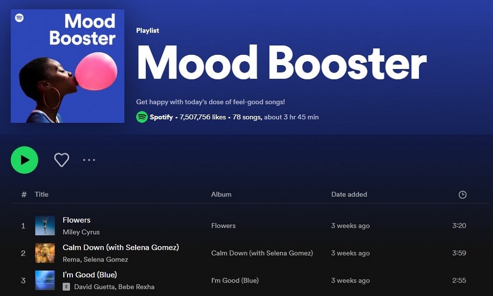 Mood Booster for Spotify Playlists