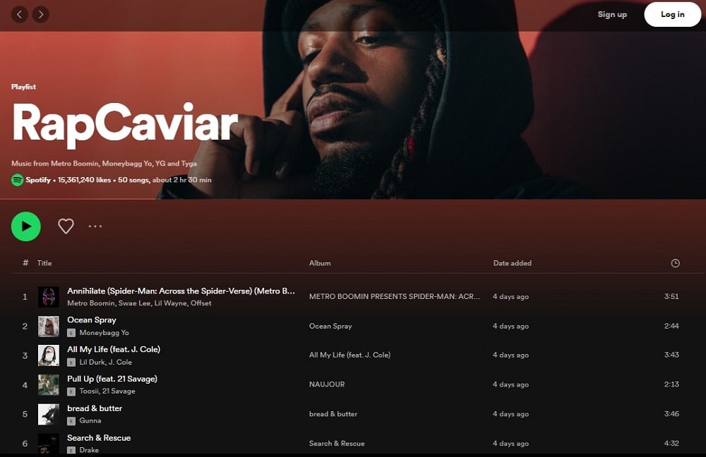RapCaviar for Spotify Playlists
