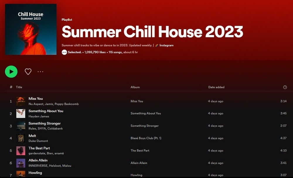 Summer Chill House 2023 for Spotify Playlists