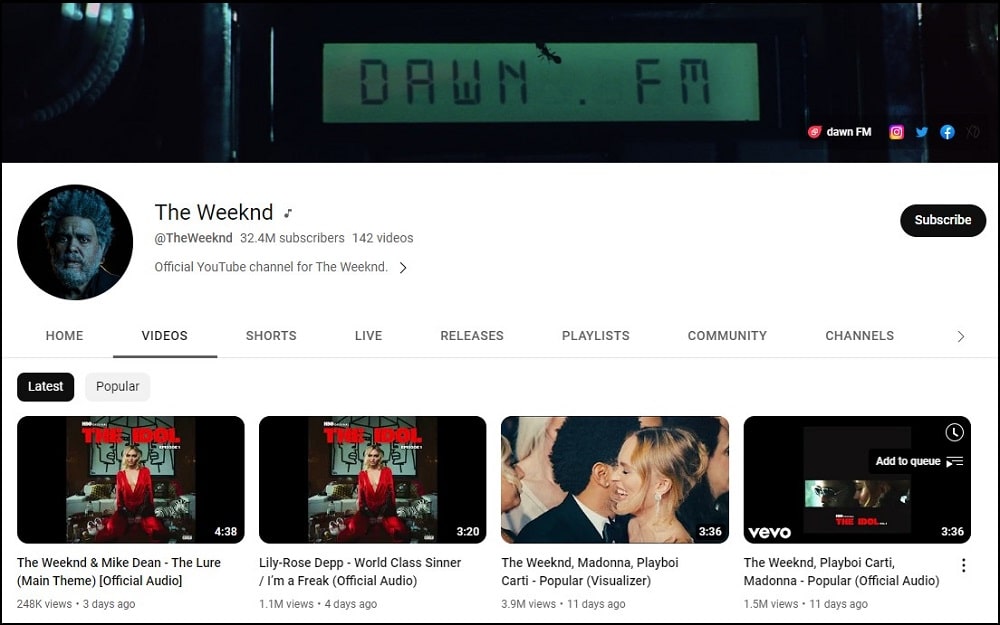 The Weeknd Most Famous Singers