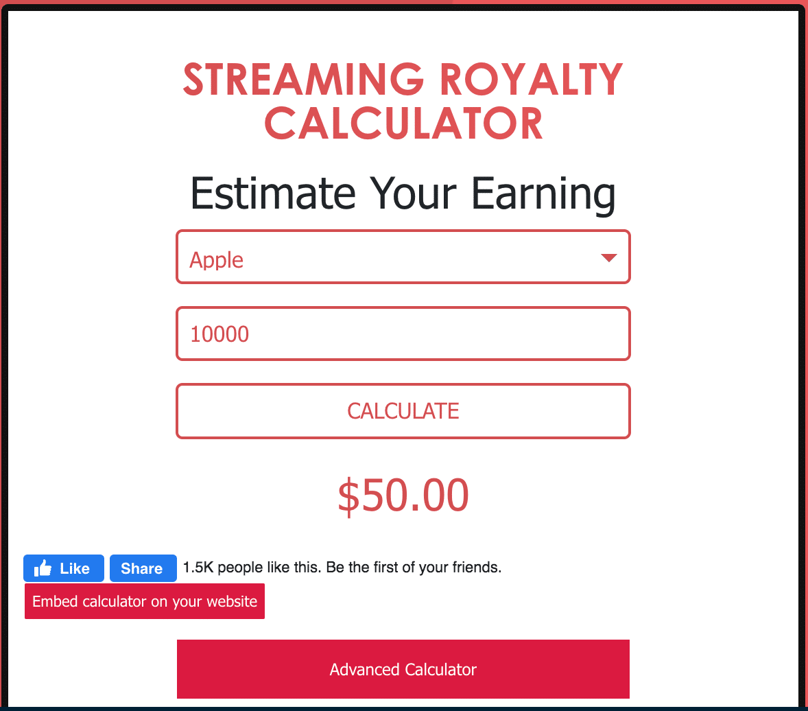 using a music streaming royalty calculator 